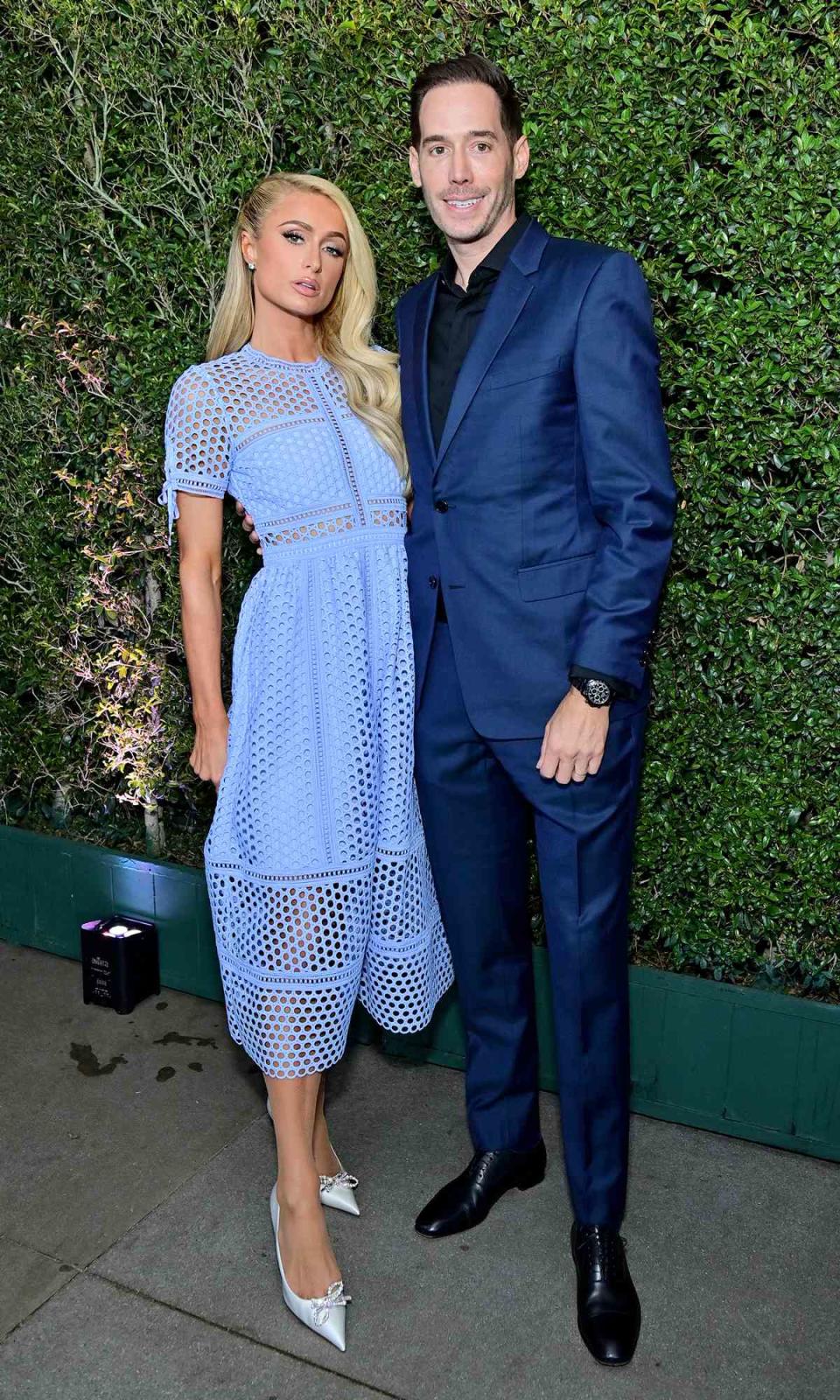 Paris Hilton and LACMA Trustee Carter Reum attend LACMA 2022 Collectors Committee Gala at Los Angeles County Museum of Art on April 23, 2022 in Los Angeles, California