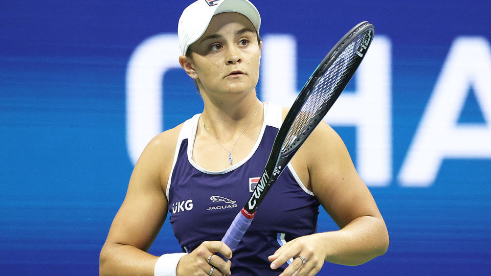 Ash Barty is pictured here at the 2021 US Open.