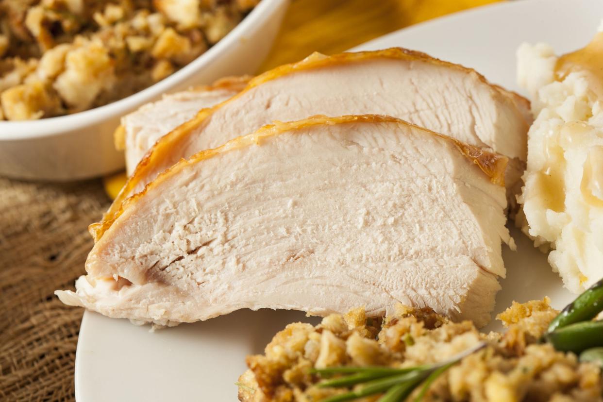 Homemade Sliced Turkey Breast for Thanksgiving Dinner