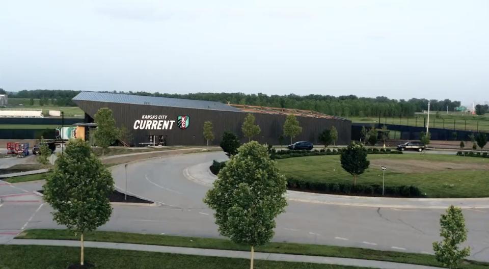 The facade of the Kansas City Current's new training complex.