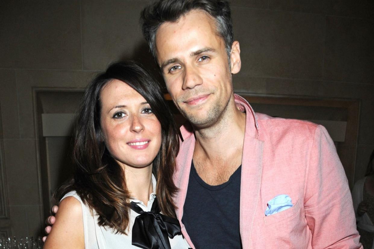 Touching tribute: Richard Bacon with his wife Rebecca: Richard Young/Rex