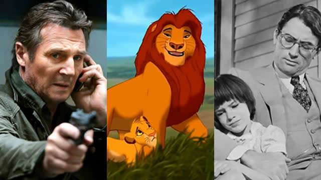 For Fathers' Day, we'd like to give a little credit to the characters from movies that have shown what it really means to be a father, and have guided many men in their efforts to be the best dad ever. So, let's take a look at the 13 greatest fictional fathers in movie history! <strong>NEWS: 13 Famous Dads Who Said the Sweetest Things About Their Kids </strong> <strong>1. Edward Bloom from <em>Big Fish </em></strong> Edward (Albert Finney/Ewen McGregor) spends his whole life spinning yarns for his totally unappreciative son. But despite his kid being kind of a jerk, he never stops loving him and trying to wow him with fantastical stories. <strong>2. Frank Abagnale, Sr. from <em>Catch Me If You Can </em></strong> Frank (Christopher Walken) supports and protects his con-artist son, facing off against the police, the feds and the world, because of his undying love for his boy. <strong>3. Prof. Henry Jones from <em>Indiana Jones and the Last Crusade </em></strong> Henry Jones Sr. (Sean Connery) might be a bit distant from his son, but he's never afraid to protect him and fight alongside him. Their bonding time is one of the sweetest father-son stories in film history -- aside from all the Nazi murder and near-death experiences. <strong>4. Mufasa from <em>The Lion King </em></strong> If Mufasa wasn't such a great dad, it wouldn't have hurt you so badly when he gets killed. <strong>5. Atticus Finch from <em>To Kill A Mockingbird </em></strong> Not only is Atticus (Gregory Peck) the lone voice of right and humanity in Maycomb, Ala., he also instills a devout honesty in his daughter Scout and his son Jem. He's one of the greatest dads of all time, fictional or otherwise. <strong>6. Bryan Mills from <em>Taken </em></strong> Bryan (Liam Neeson) has a very particular set of skills: loving and protecting his daughter. He's also pretty good at killing foreign terrorists and human traffickers. <strong>7 and 8. Vincent Ricardo and Sheldon Kornpett from <em>The In-Laws </em></strong> Two very different fathers (Peter Falk and Alan Arkin), from two very different backgrounds -- one is a dentist while the other is a CIA operative trying to bring down a South American economic terrorist. It's the classic odd couple tale, but with two dads who would do anything for their children. <strong>9. Dill Penderghast from Easy A </strong> Who doesn't want Stanley Tucci as their dad? He's the best. <strong>NEWS: Justin Timberlake, Ryan Reynolds and More Dads Celebrate Father's Day</strong> <strong>10. Big Chris from <em>Lock, Stock & Two Smoking Barrels </em></strong> The only thing Big Chris (Vinnie Jones) cares about more than unsettled debts is his son and heir, Little Chris. If you hurt Little Chris, you get your head bashed in with a car door. He's a bit scary, but he's a protective father. <strong>11. Mac MacGuff from <em>Juno </em></strong> Mac (J.K. Simmons) loves and cares about his daughter, but he also is a smart, supportive man who knows a thing or two about parenting. Put this performance against Simmons' role in <em>Whiplash</em>, and it's solid proof that he might be the best actor ever. <strong>12. "Man" from <em>The Road </em></strong> Man (Viggo Mortensen) protects Boy from the horrors of the post-apocalyptic road. He knows he's dying, and with his last bit of life, he's trying to find safety amid the madness. It's horrible, it's painful, but it's the ultimate testament to the devotion that comes with fatherhood. <strong>WATCH: Which Stars Are Celebrating Father’s Day for the First Time? </strong> <strong>13. George Bailey from <em>It's a Wonderful Life </em></strong> Yeah, yeah, okay -- he DOES try to commit suicide, sure. Not the best attribute, granted. But if you just skip the first two and a half hours, the last 10 minutes will still make you cry. Zuzu's Petals!! <strong>Who's your favorite on-screen dad?</strong>