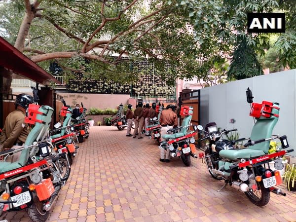 RAKSHITA- bike ambulances inducted into CRPF. (Photo/ANI)