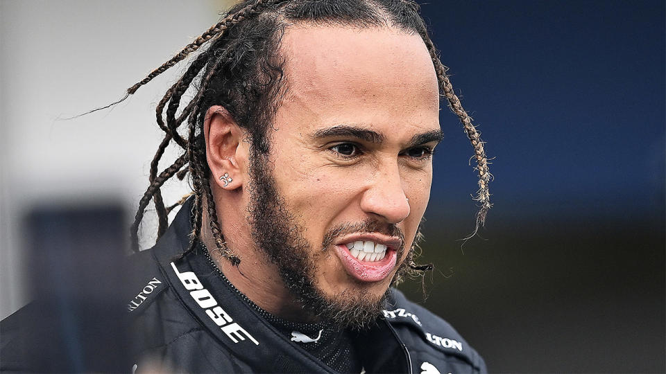 Lewis Hamilton celebrating the Hungarian GP win.