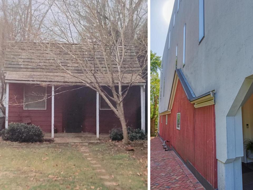 The original house has been turned into the basement