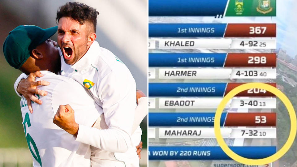 The Proteas won a controversial first Test against Bangladesh after bowling the visitors out for 53 in their second innings. Pic: Getty/SunSport 