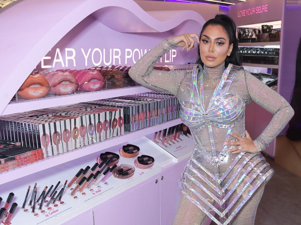 Huda Kattan speaks onstage during Beautycon Festival Los Angeles 2019.