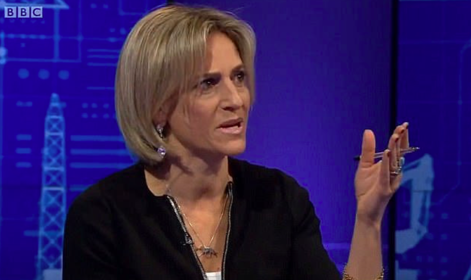 Newsnight lead presenter Emily Maitlis responded to Lord Hall's comments by warning against scripted interviews (BBC)