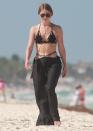 <p>Julianne Hough is in vacation mode on the beach in Tulum, Mexico, on Monday, in head-to-toe Cult Gaia.</p>