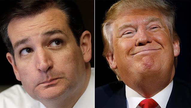 Ted Cruz and Donald Trump. Photo: Getty