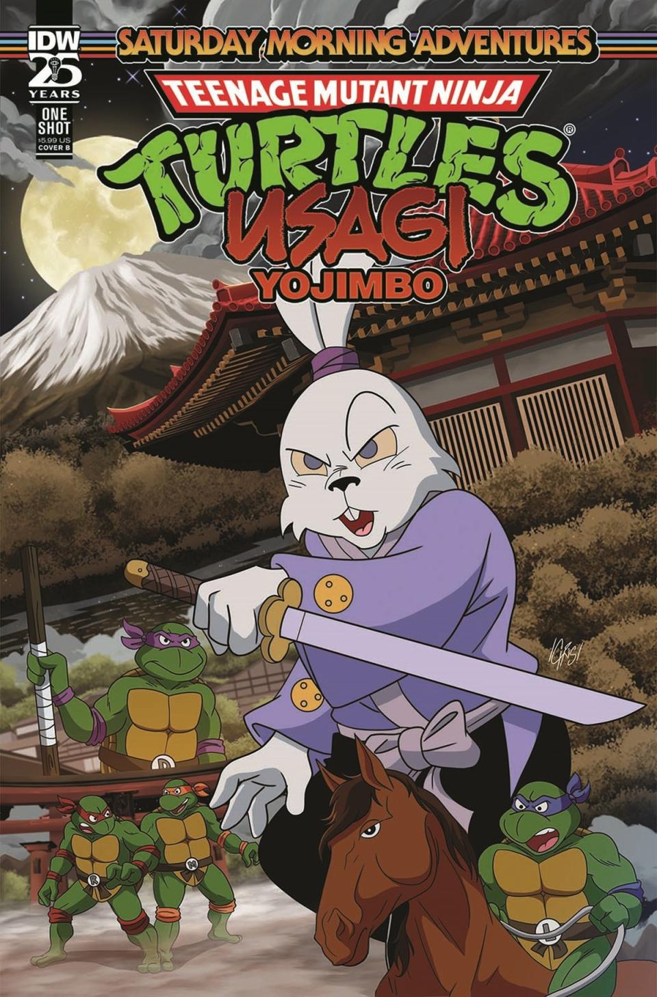 Teenage Mutant Ninja Turtles/Usagi Yojimbo: Saturday Morning Adventures #1, cover B by Chris Jones.