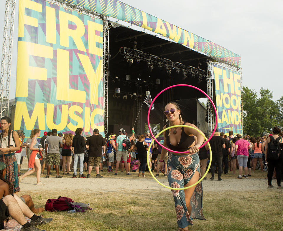 <p>Music fans enjoy Day 2 of the 2017 Firefly Music Festival at The Woodlands on Friday, June 16, 2017, in Dover, Del. (Photo by Owen Sweeney/Invision/AP) </p>