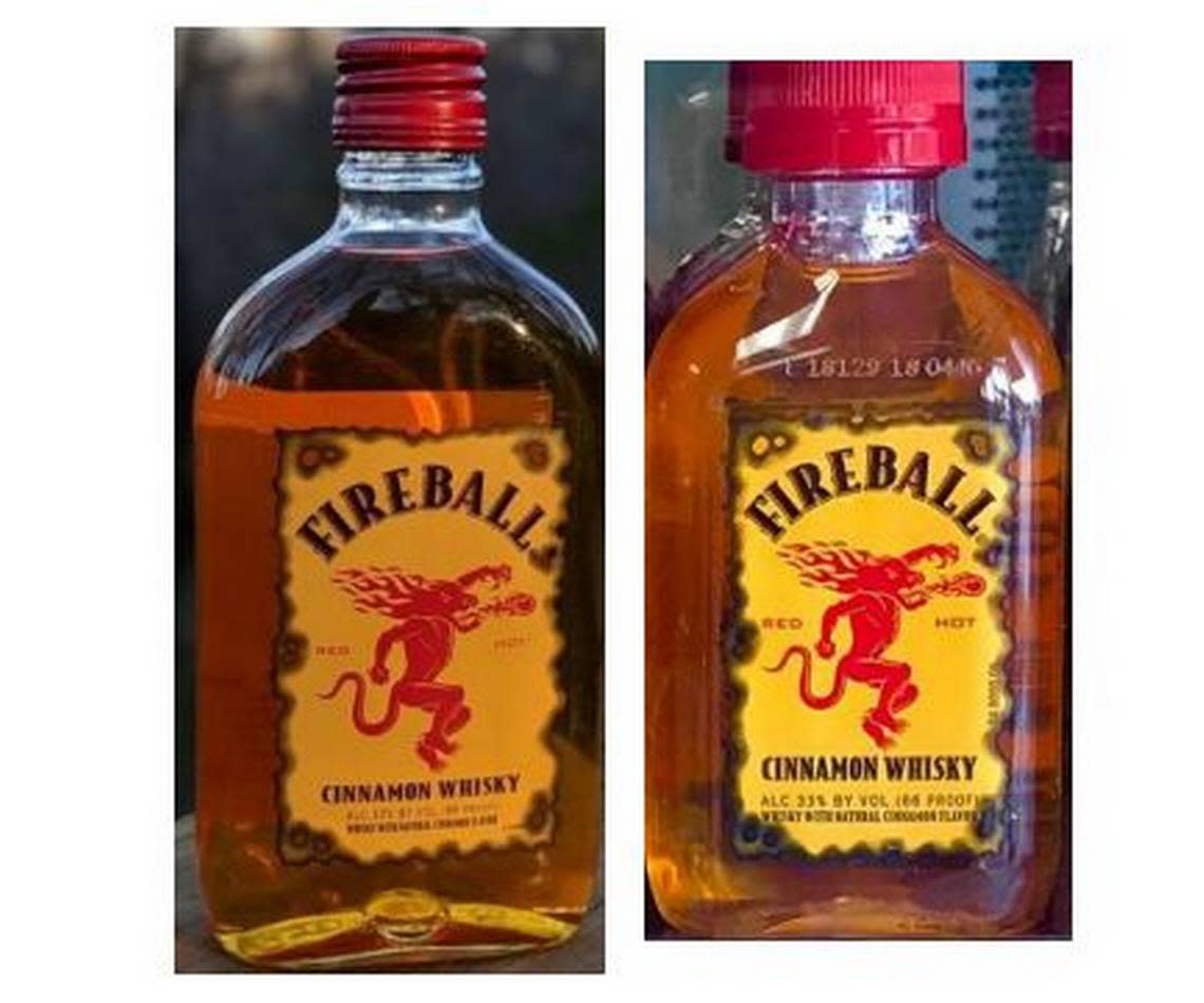 Fireball Cinnamon Whisky is a higher-proof version sold in liquor stores. A lawsuit alleges that a version sold as Fireball Cinnamon is misleading consumers into believing they are getting a spirit made with whisky when there’s actually almost none in it.