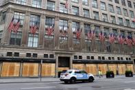 Businesses in midtown Manhattan boarded up during continued protests in New York