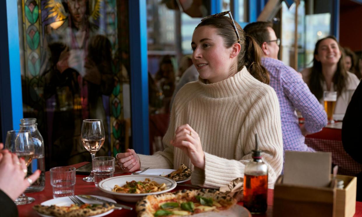 <span>‘This is just what I’ve been used to, growing up’ … Anna Russell dines with a friend at Coco's Cantina in Auckland.</span><span>Photograph: Natasha Hopkins/The Guardian</span>