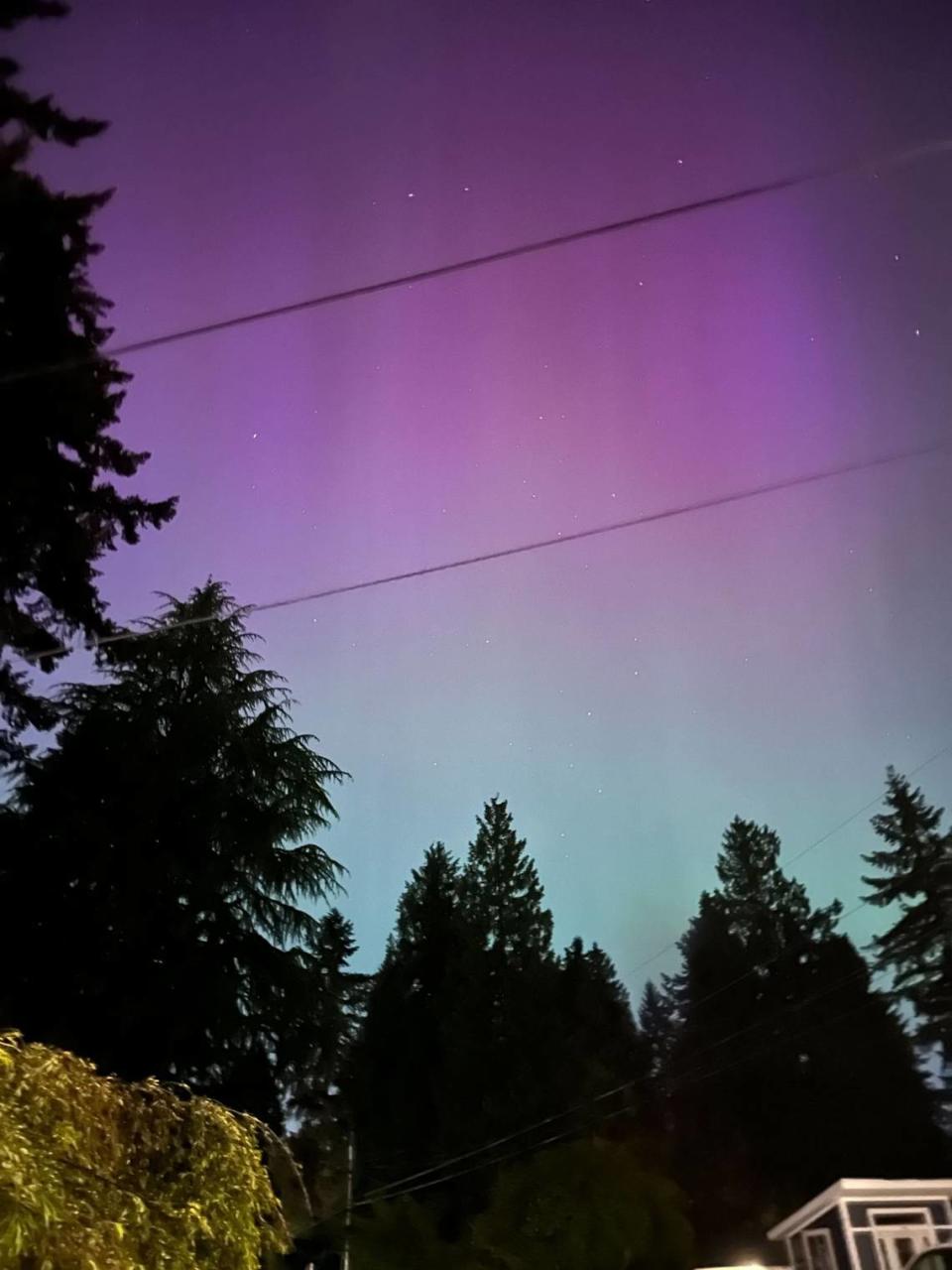 The aurora borealis was seen in most parts of Washington on Friday, including Pierce County.