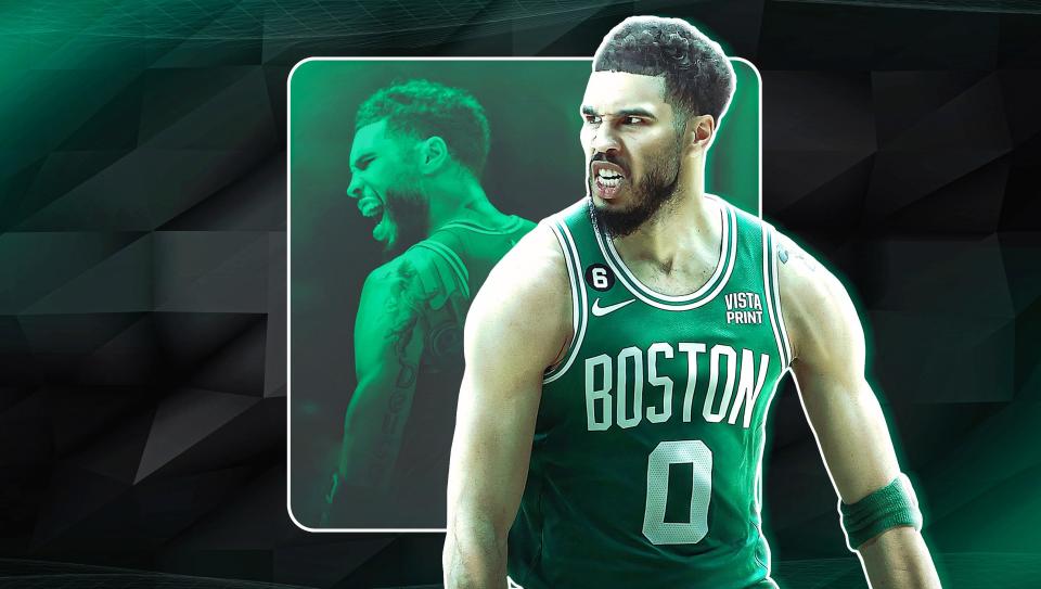 Is Jayson Tatum the front-runner for 2023-24 MVP? (Illustration by Stefan Milic/Yahoo Sports)