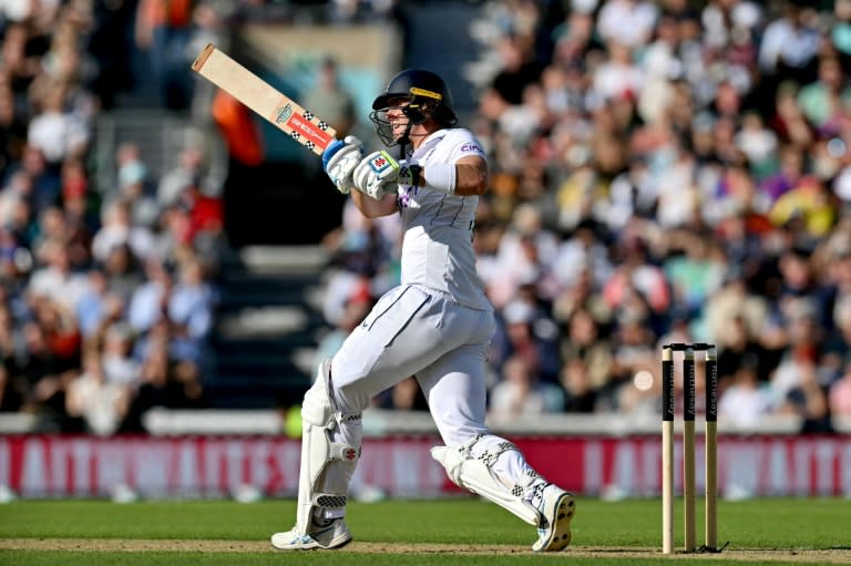 Counter-attack: Jamie Smith's dashing 67 kept England in the third Test against Sri Lanka at the Oval (Glyn KIRK)