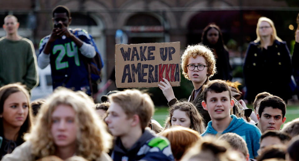 Tens of thousands protest Trump’s election victory