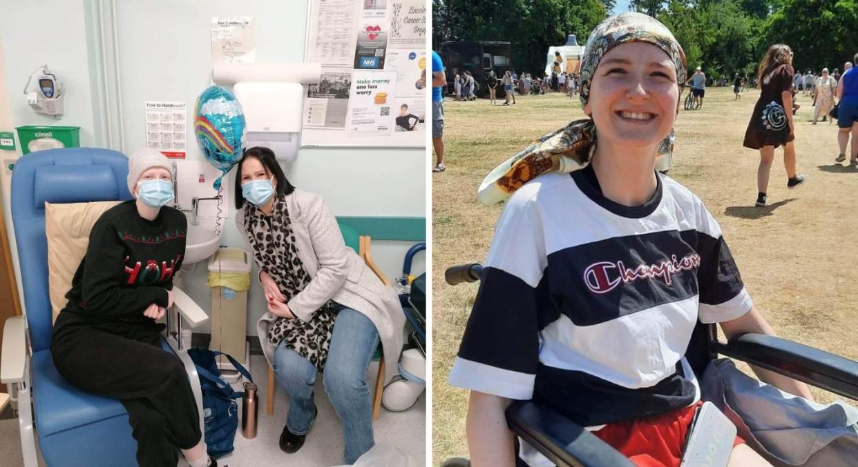 Lucy Wiswould-Green, 24, was told she had Hodgkin lymphoma just three years after her mum Melissa was diagnosed with the same illness. (University of Salford/SWNS)