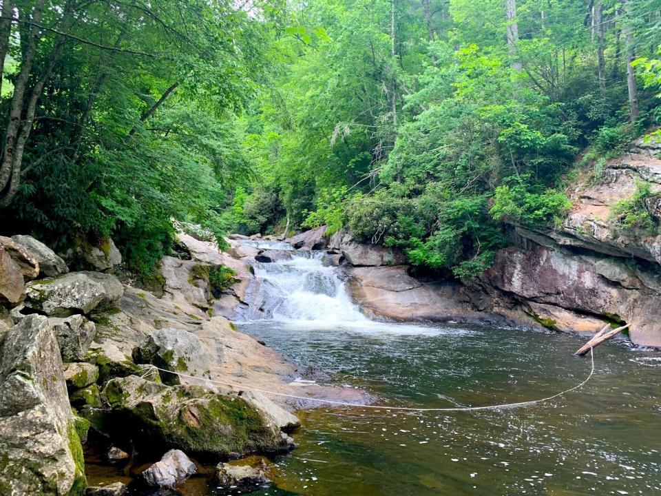 View of The Cullasaja River in highland NC