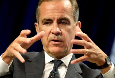 Governor of the Bank of England Mark Carney speaks after delivering the Michel Camdessus Central Banking Lecture at the International Monetary Fund in Washington, U.S., September 18, 2017. REUTERS/Joshua Roberts