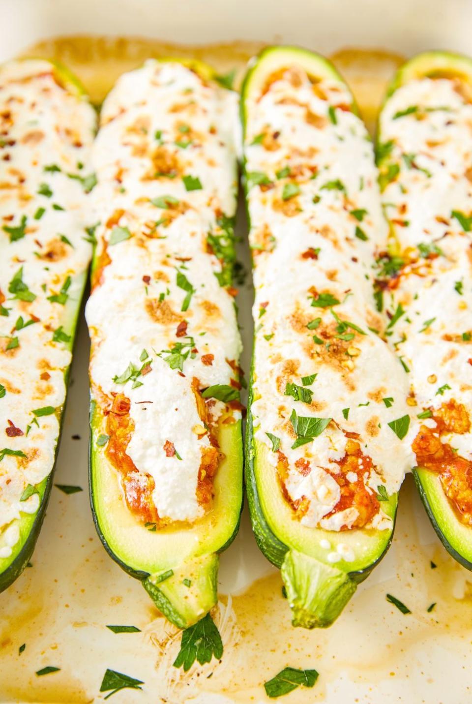 Lasagna Stuffed Zucchini