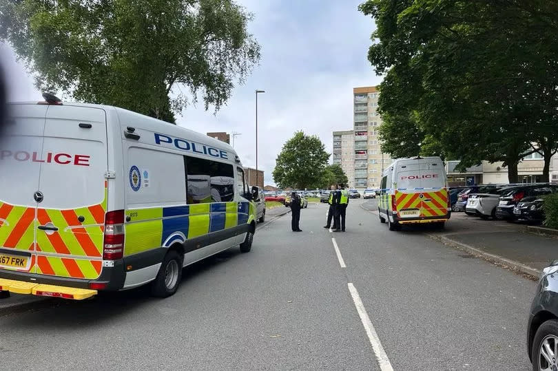 Police at the scene in Jarvis Road, Erdington