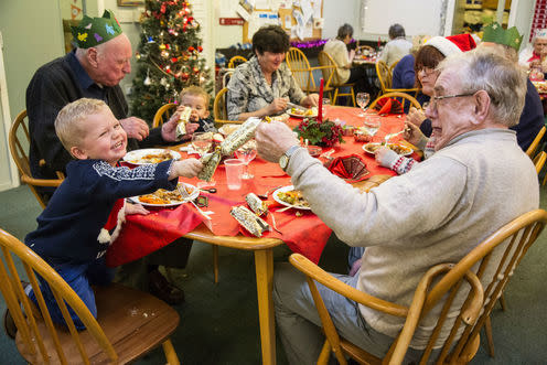 <span class="caption">Young and old share happy moments at a Welsh care facility.</span> <span class="attribution"><span class="source">S4C</span></span>