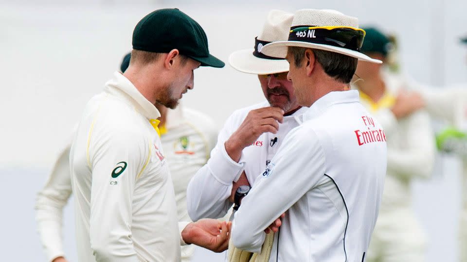 The umpires were initially deceived by Bancroft. Pic: Getty