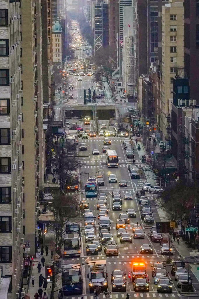 Congestion pricing is slated to begin in parts of Manhattan in June. AP Photo/Bebeto Matthews