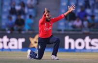 Cricket - England v Afghanistan - World Twenty20 cricket tournament - New Delhi, India, 23/03/2016. England's Adil Rashid appeals unsuccessfully for the wicket of Afghanistan's Samiullah Shenwari. REUTERS/Adnan Abidi