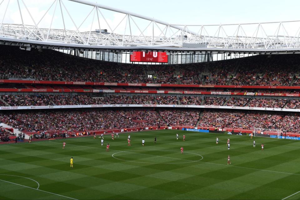47,367 fans watched on at the Emirates, setting a new WSL attendance record (2022 The Arsenal Football Club P)