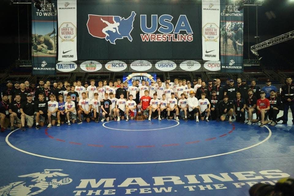 Team Iowa won the team title at the 2022 Junior men's freestyle national championships on Tuesday at North Dakota State's FargoDome. Iowa finished with four individual national champs and 13 total All-Americans.