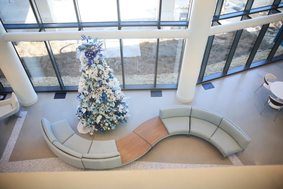 The lobby area at newly opened Baptist Medical Center Clay on Fleming Island features a Christmas tree.