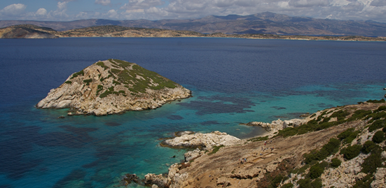 The islet 'mini-mountain' of Dhaskalio, off the Cycladic island of Keros (Cambridge Keros Project)