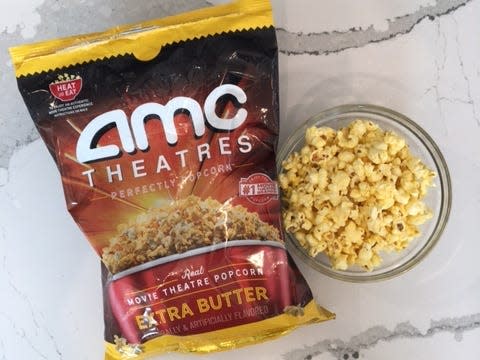 AMC Theatres bag of Extra Butter ready-to-eat popcorn