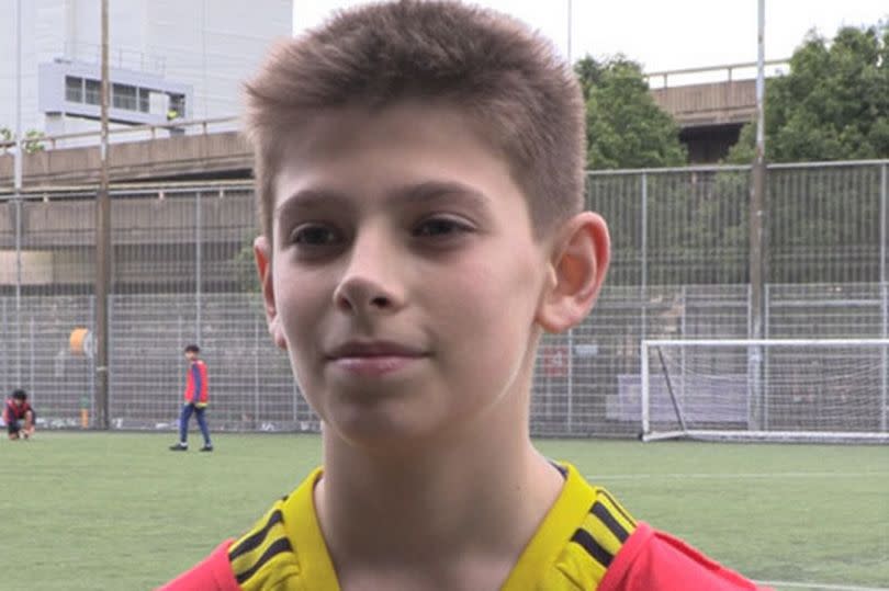 Screengrab taken from PA Video of Nikita, 13, from Kyiv, Ukraine, who is a member of Bloomsbury Football's Refugee and Asylum Seeker Programme in London.