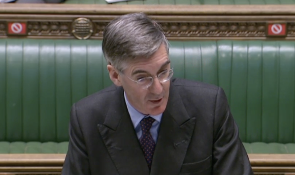 'What would you expect of a hard-left Labour government?' Jacob Rees-Mogg in the Commons on Thursday. (Parliamentlive.tv)