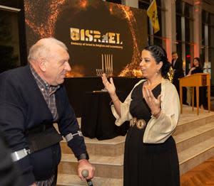 Her Excellency Idit Rosenzweig Abu, Ambassador of Israel to Belgium, and Mr. Jacques Depuydt, the first ReWalker in Belgium