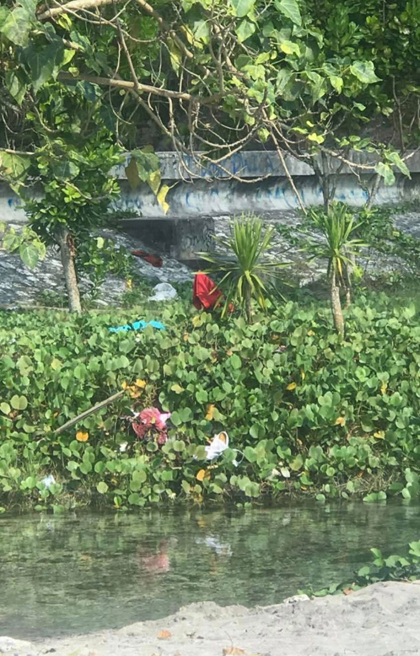 Rubbish on side of rive in Nusa Penida