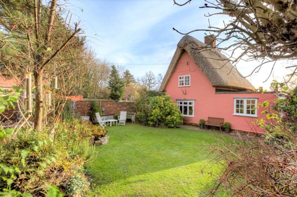 A Grade II listed thatched cottage in the Essex village of Shalford, near Braintree, is on sale for &#xa3;500,000 (Rightmove)
