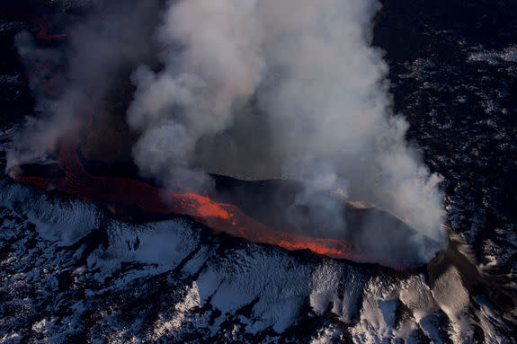 A view of the Holuhraun crater on Jan. 31, 2015.