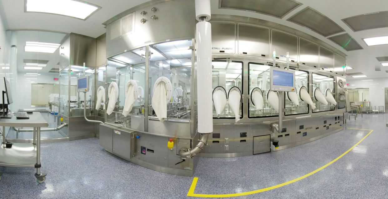 A High Speed Optima Syringe Filler line at Simtra's Bloomington manufacturing facility.