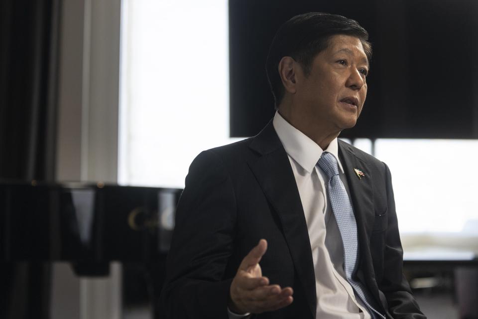 Ferdinand Marcos Jr., Philippines' president, speaks during a Bloomberg Television interview in New York, US, on Friday, Sept. 23, 2022. Marcos has pledged to strengthen political and economic ties with the US, in contrast with his predecessor Duterte, saying that his nation looks to the US whenever in crisis.