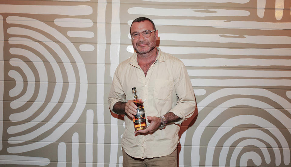 Liev Schreiber serves Sláinte Irish Whiskey cocktails at Rufus Wainwright's 50th Birthday Celebration at Talya Montauk