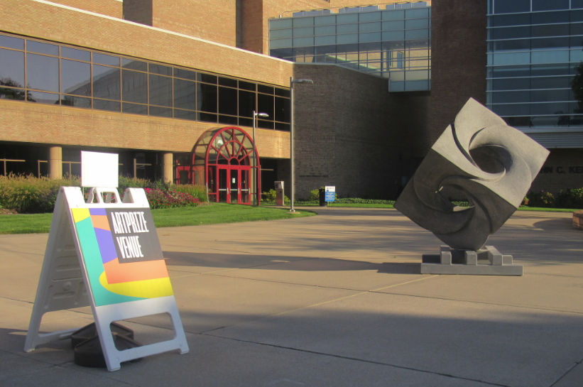 “Infinity Cube” will be on display until Oct. 4, 2021 at Grand Valley State University’s L.V. Eberhard Center in Grand Rapids, Mich. (Photo/Levi Rickert)