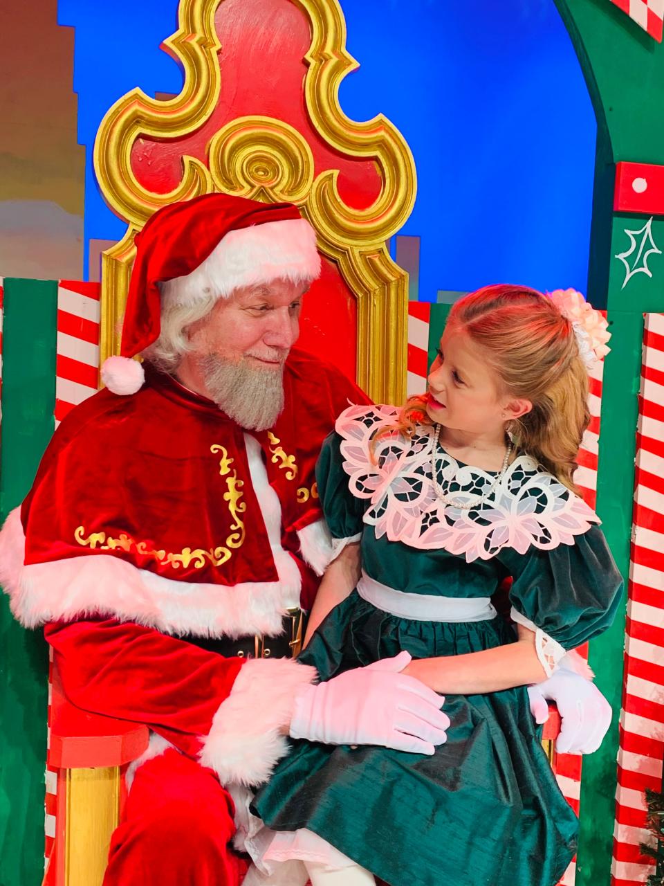 Terrence Girard as "Kris Kringle" and Charlotte Ervin as "Susan Walker" in the play "Miracle on 34th Street," on stage at the Henegar Center through Dec. 11. Visit henegarcenter.com.