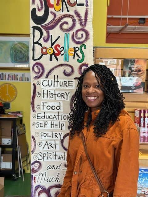 Candace Hulsizer visits Source Booksellers in Detroit earlier this year.