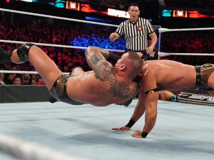 Randy Orton lands a RKO at Survivor Series: WWE